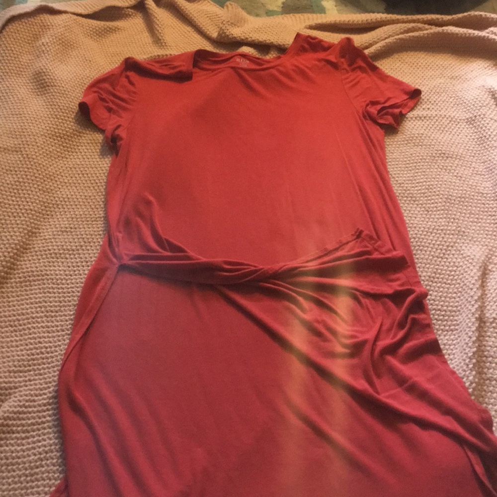 a.n.a. Hot Orange Shirt Dress